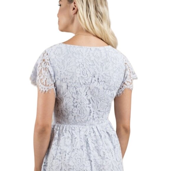 Tobi Blue Lace Overlay Front Tie Skater Mini Dress, NWT Junior's Size M - Picture 13 of 13